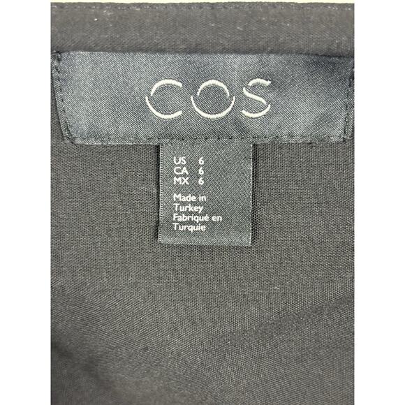 COS Women’s Maxi Dress Size 6 Black Pleated Minimalist Modern Cotton Blend Long - Picture 12 of 15